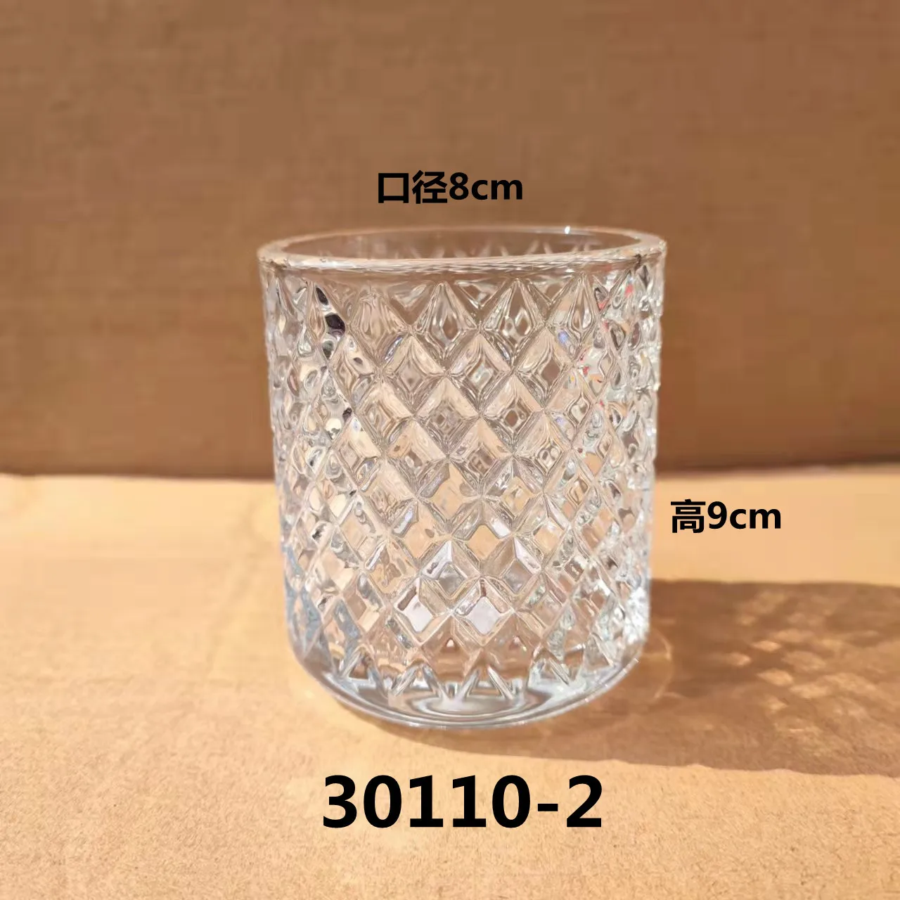 10oz U Type Rounded Bottom Clear Glass Candle Jar with Lid