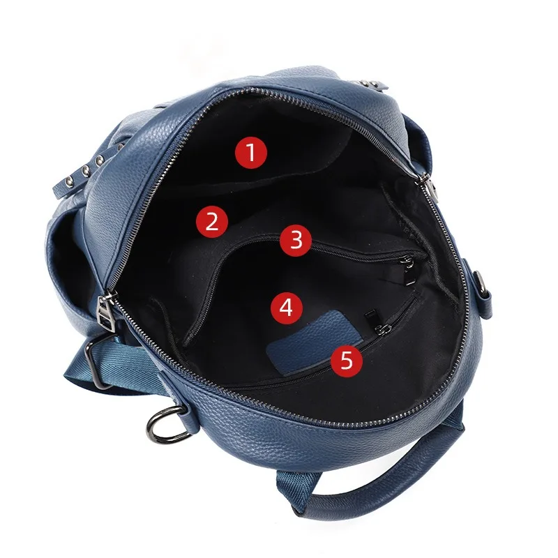 Bagsplaza Genuine Leather Backpack Large Capacity Backpack School Bags for Women Girl Teenager School Bags Backpack