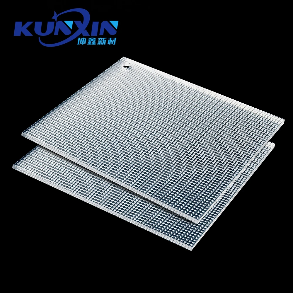 Kunxin Various Thickness and Size Optical Glaring Control UGR<19 PC Prism Diffuser Sheet