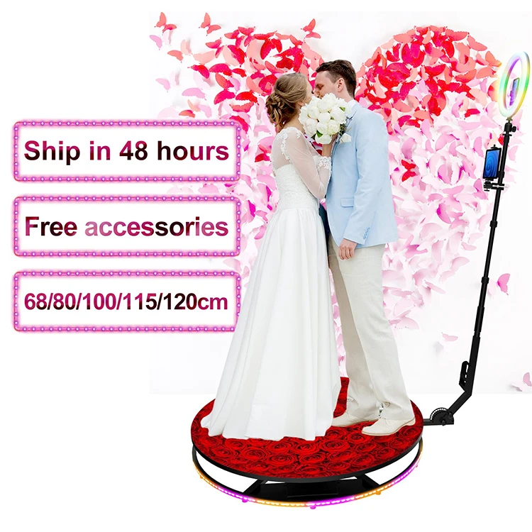 Professional Camera 3 To 4 6 Person Dropshipping Newest Magic Glass Metal 80Cm 4-6 People 360-Degree-Photo-Booth For 4