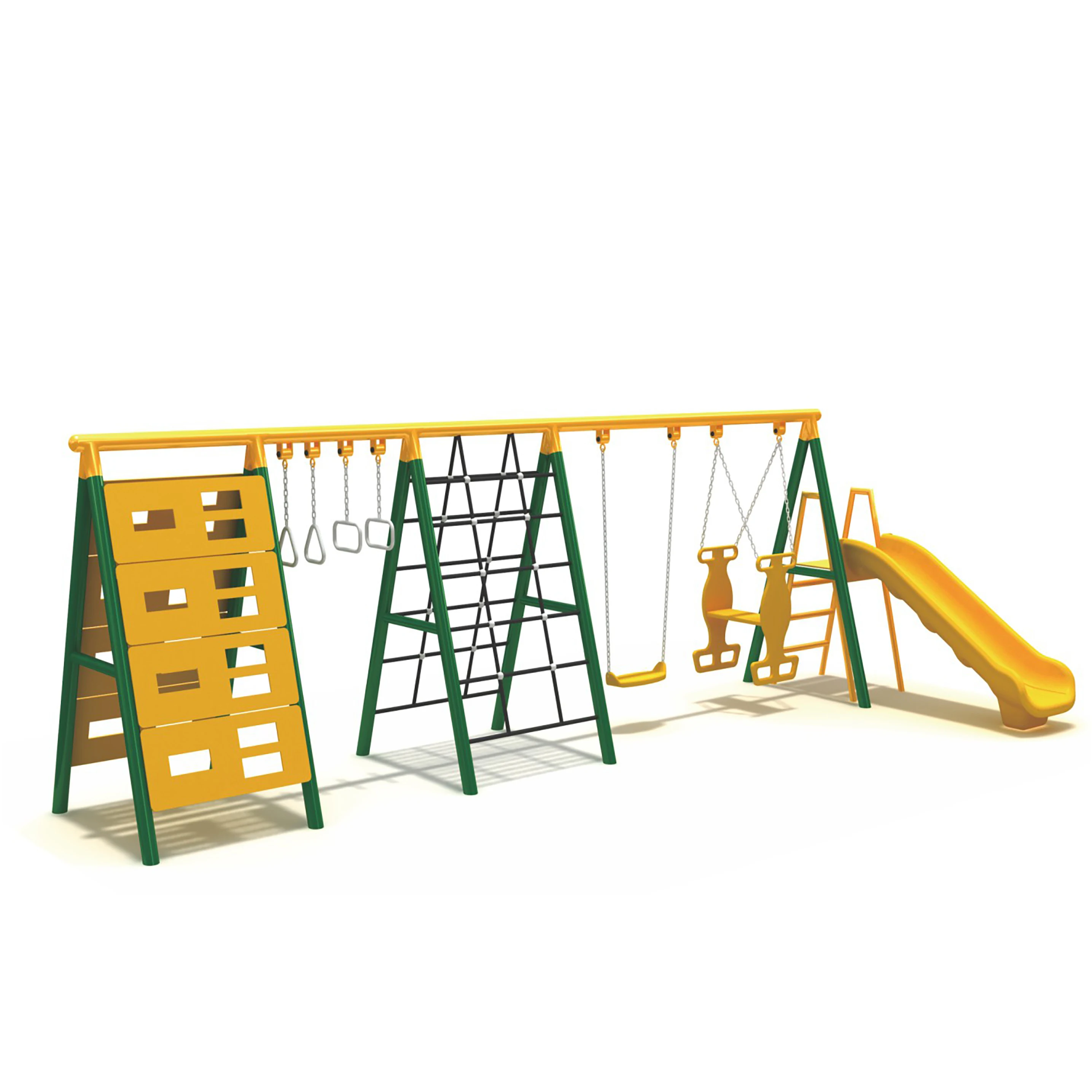 Kids metal outdoor playground swing with 4 seats
