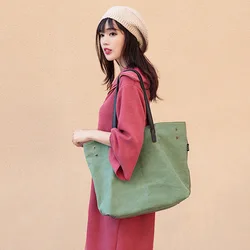 sh11188a Japan style girls large bags solid color 2 pcs set canvas handbag