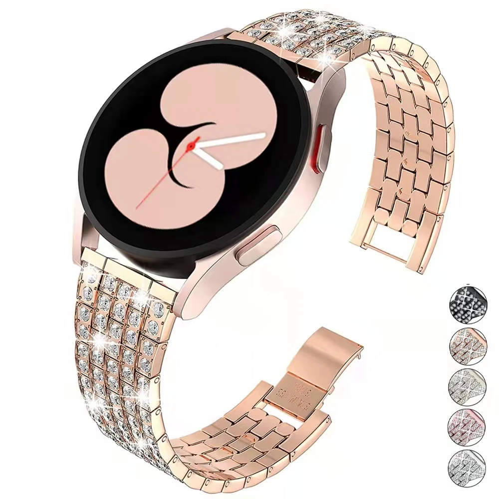 22mm 20mm Metal diamond band For Samsung Galaxy watch 3/4 Active 2 Huawei watch GT2 Ladies Watch Wristband For Amazfit GTR