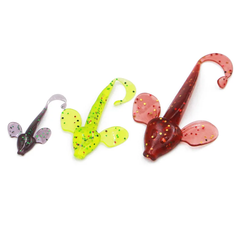 Manufacture directly sale high top 6pcs/bag 8cm big head soft fishing lure