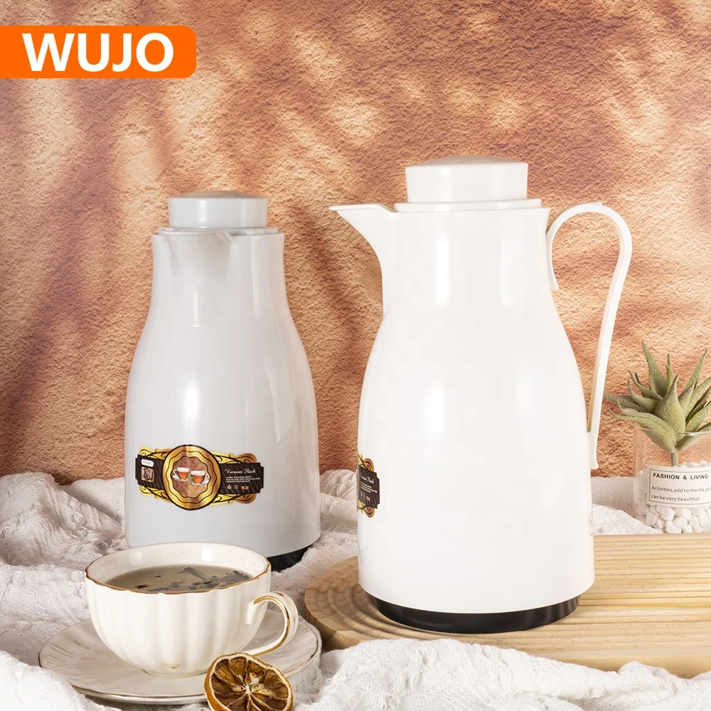 Hot Sale Plastic Body 1.0L Glass Thermos Liners Tea Coffee Water Jug Dispenser Vacuum Flask For Family