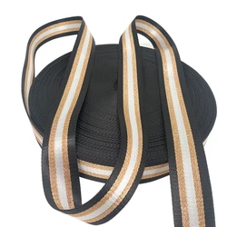 Custom Striped Pattern Jacquard Webbing 38mm PP Webbing Strap Polyester Webbing for Bag