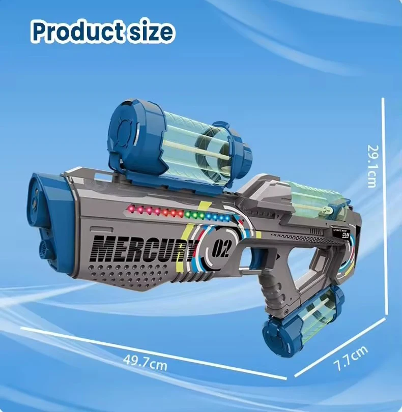 Battery-powered Water Gun Automatic Led Water Blaster Gun Electric Water Cannon Pool Shooting Toys with Light