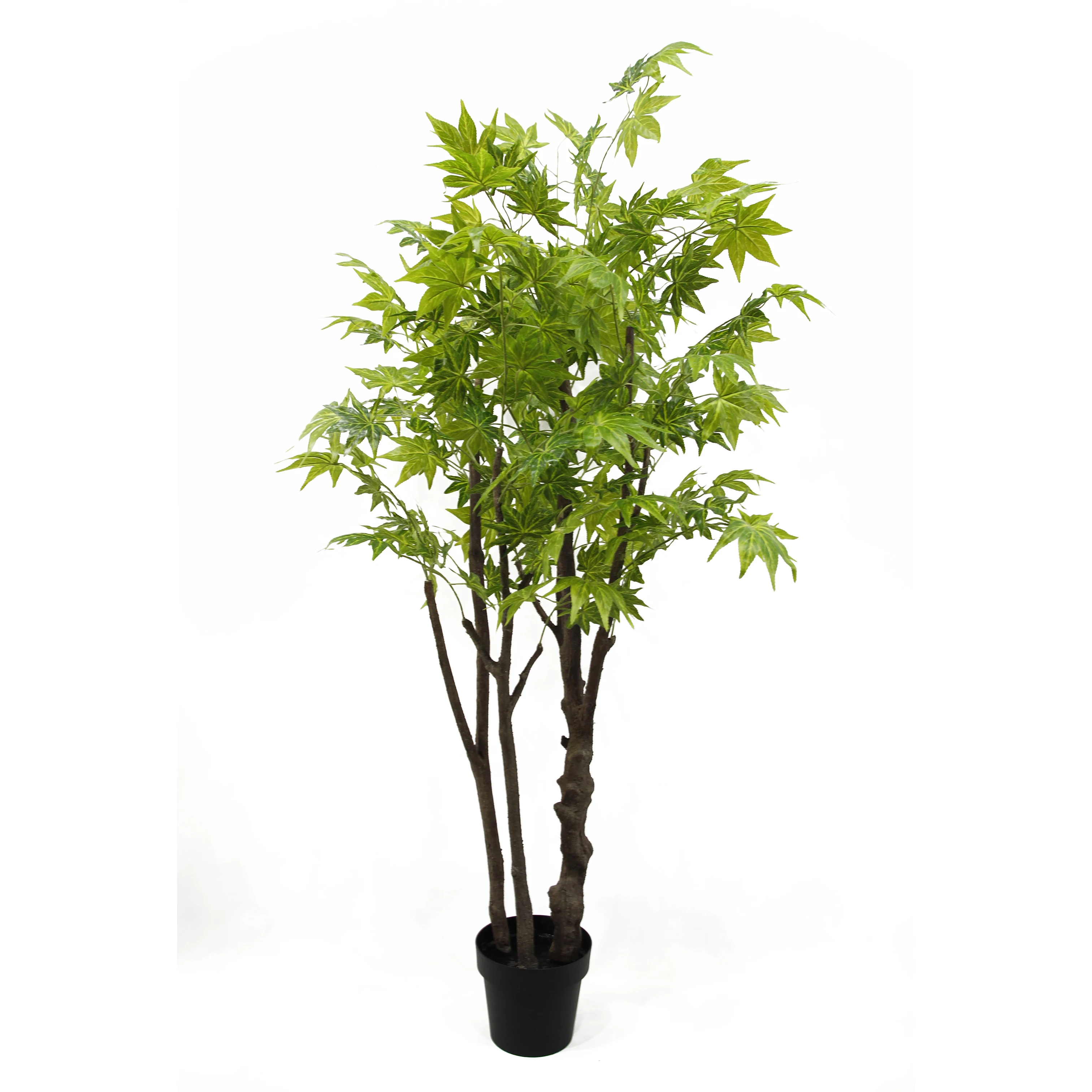 Factory Wholesale High Quality Different Sizes Faux Silk Leaf Red Yellow Green Artificial Maple Tree in Pot for Interior Decor