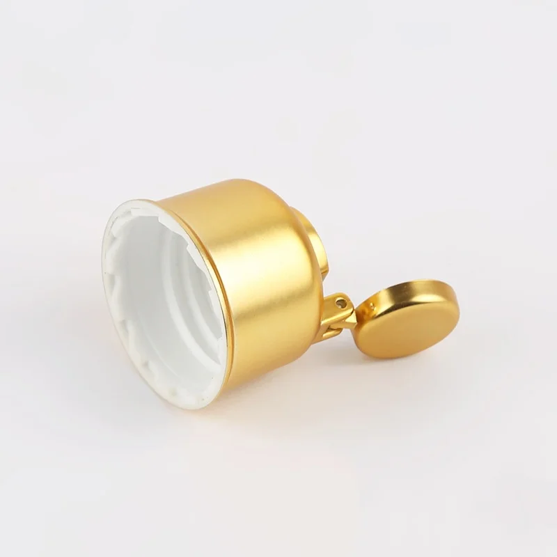 High quality 20mm 24/410 Golden Silver UV Plastic Cosmetic Packaging Screw Flip Top Cap For Shampoo Conditioner Bottle