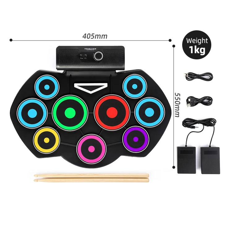 Professional Digital Portable Drum Set Drumset Accessories Electric Musical Instrumental Drums