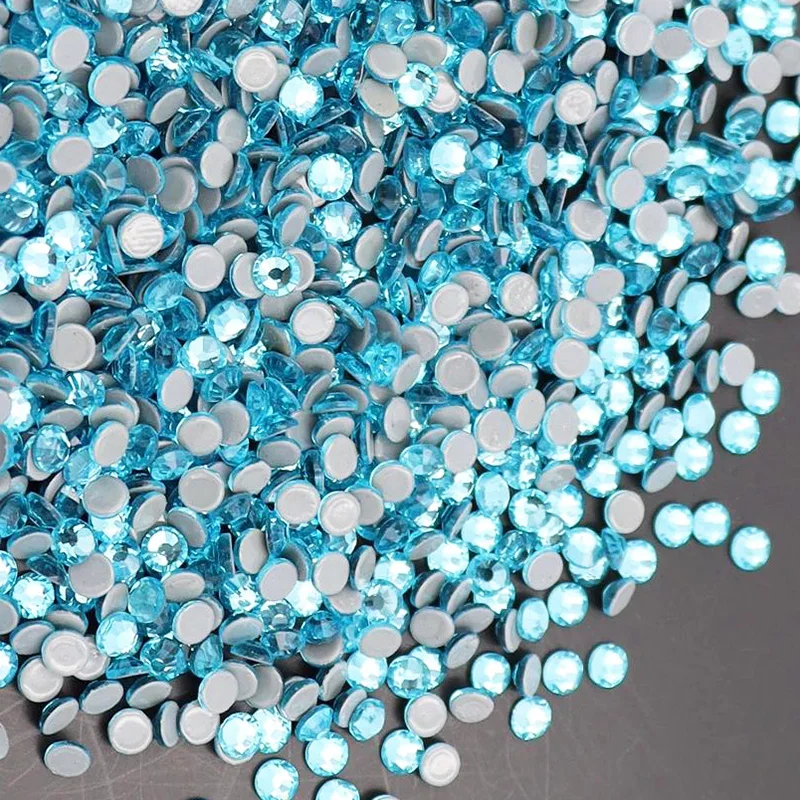 Crystal Flat Back Strass Glass Lron On Rhinestone SS8 Cut Hot Fix Rhinestones Bulk AB Nail Art Rhinestones