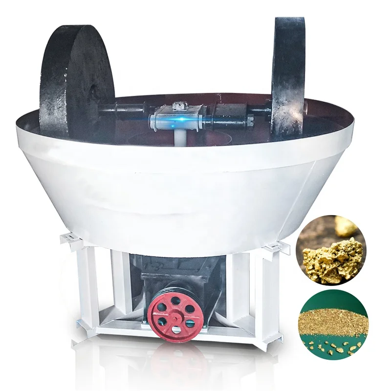 Factory price 900 model Double roll gold grinding machine wet pan mill