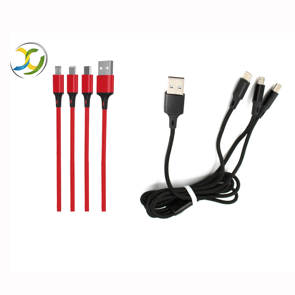 2022 New  Usb 2.0 Cable Wholesale OEM Cheap Nylon 3 in 1 USB Charging Cable