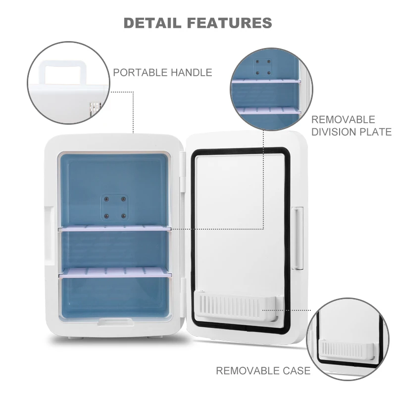 portable mini fridge cooler warmer with led mirror skincare refrigerator mini fridge 10 liter