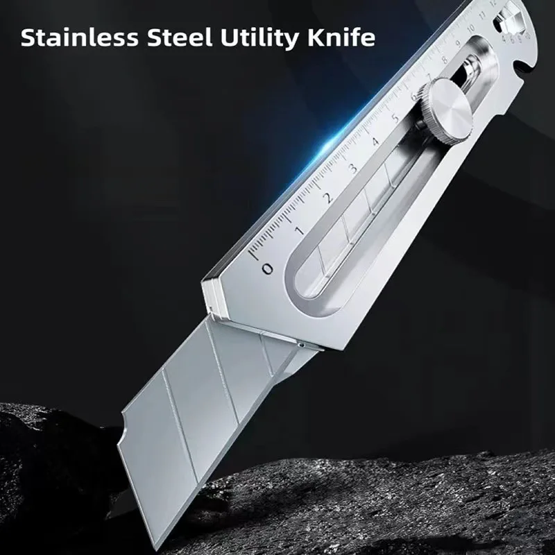 PEX 6 in 1 Multi Tool Heavy Duty Waterproof Rust Proof Snap Off 18mm  Utility Knife Stainless Steel