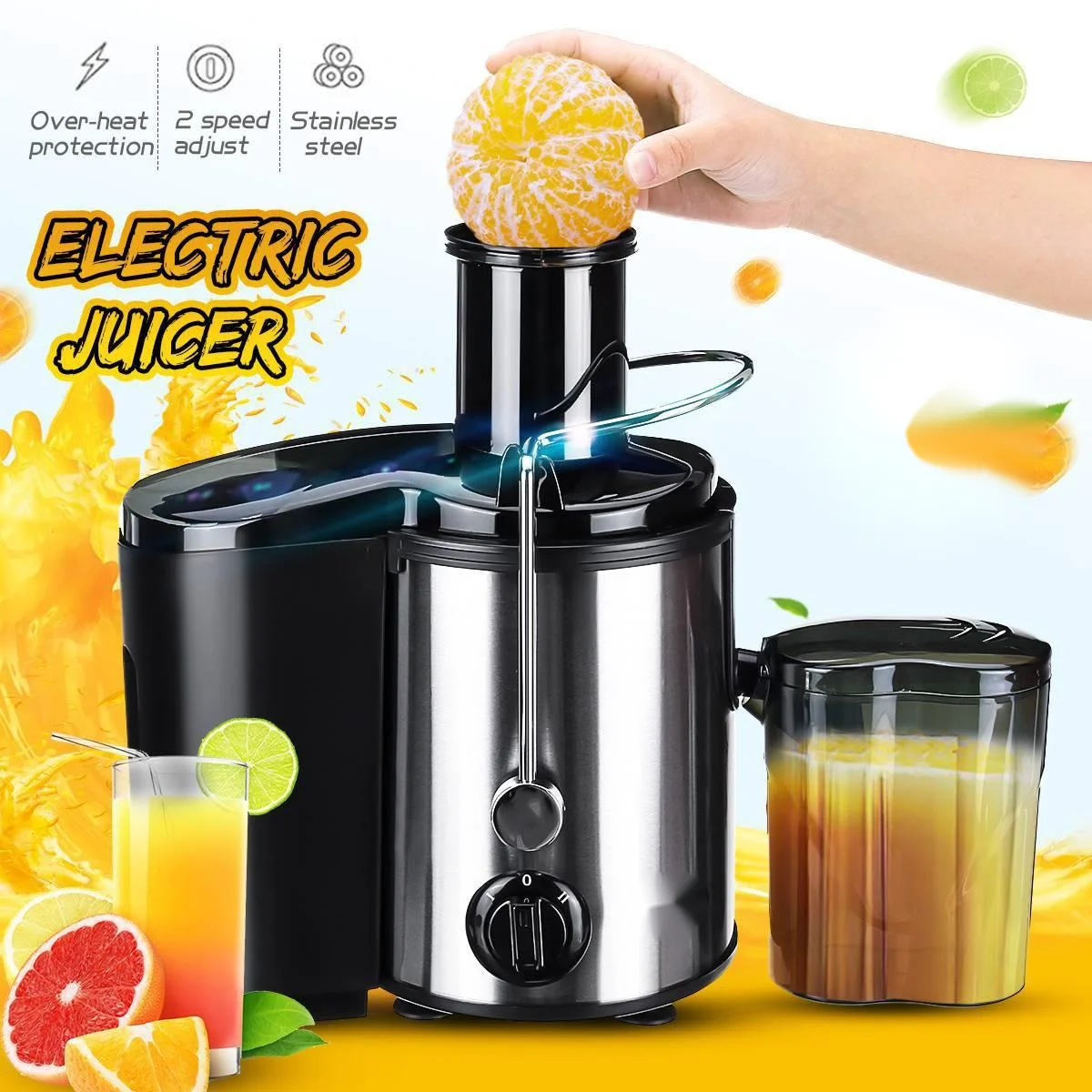  400W juicers powerful Big feeding Mouth Commercial juicer extractor machine cold press Slow