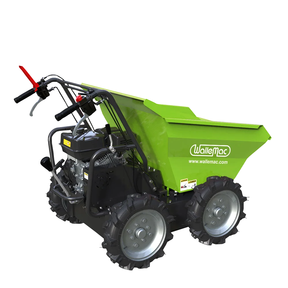 Wallemac WD30W Powered Wheelbarrow 660lbs Loading Capacity 212cc 5.5HP Gasoline Engine EPA recoil start Motorized Utility Dumper