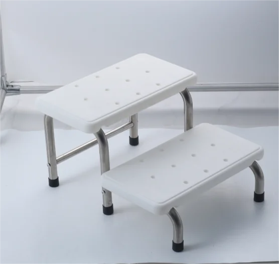 Stainless Steel Adjustable Non-Slip Step Stool Shower Stool Bath Step Stool for Bath Safety