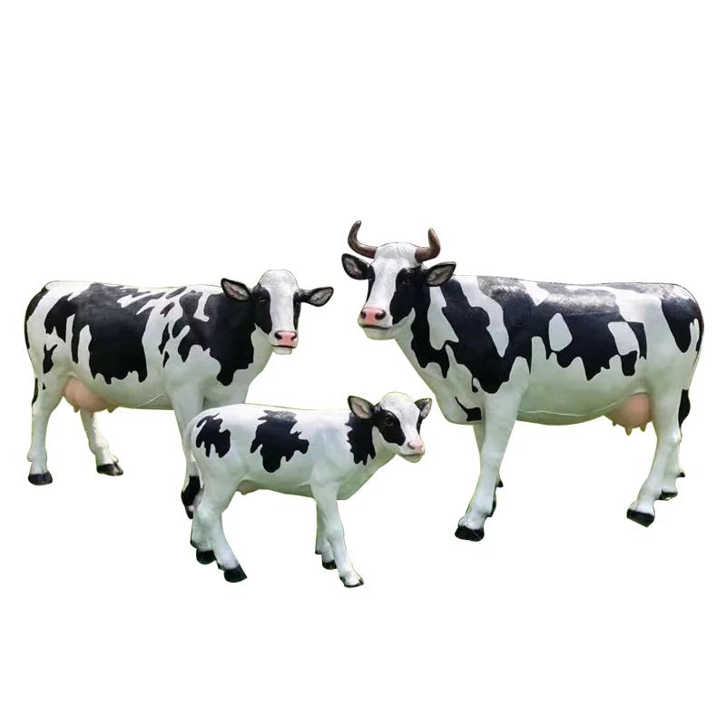 Large Fiberglass milk cow Statue Animal Resin Figures painting Sculpture bull sculpture outdoor dairy cattle decorative ornament