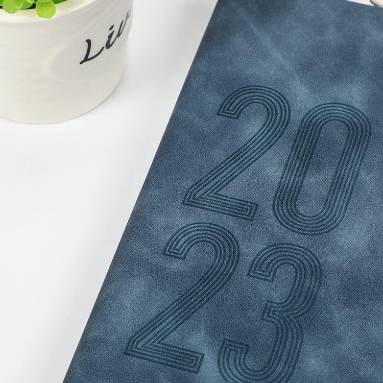 English 2023 Spanish schedule book 365 days soft leather journal notebook diaries and organizers journal a5 planner