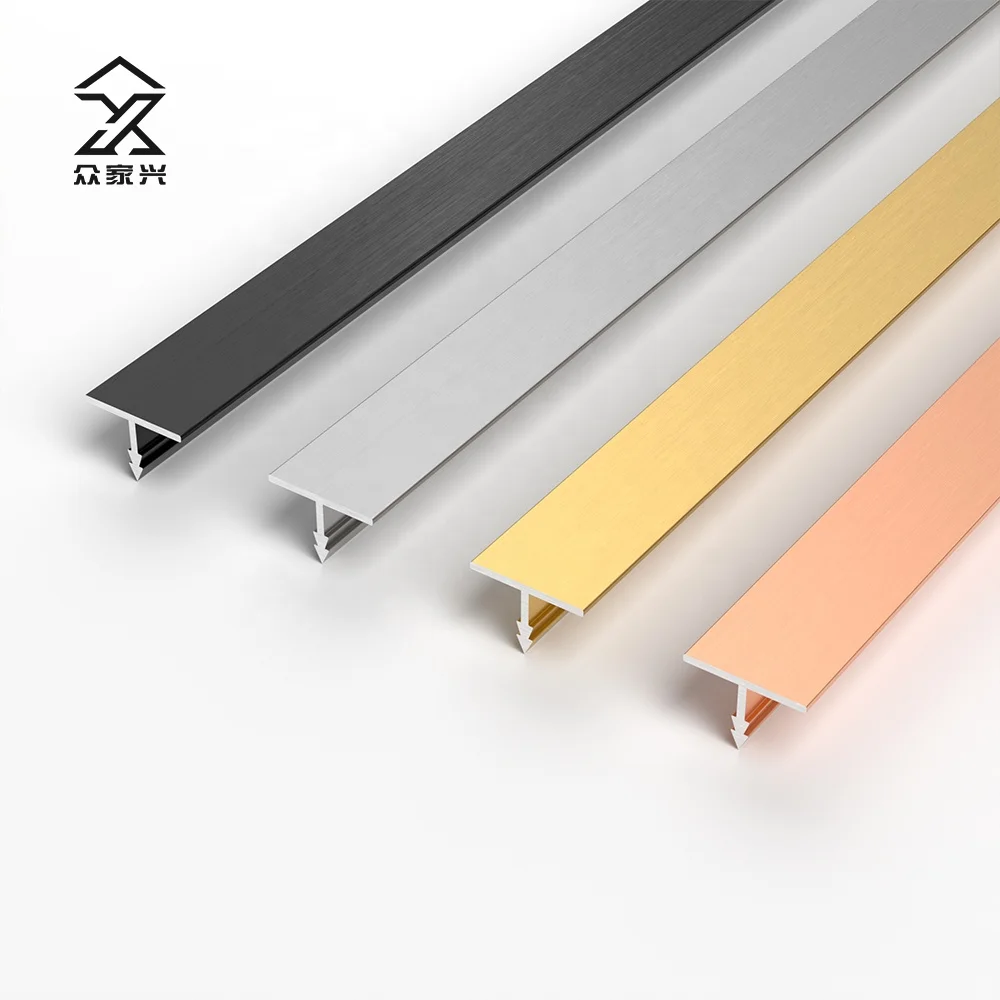 Matt Black Transition Profile Floor Aluminium Aluminum Balcony Flexible Metal Edge Tile Trim