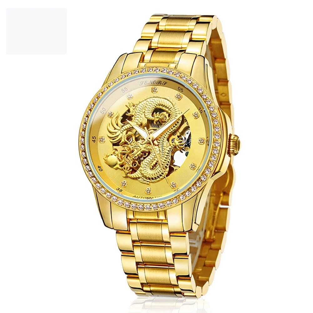 Luxury Watch Mechanical 3D Gold Dragon High Quality Automatic Mechanical Watches Men Wrist