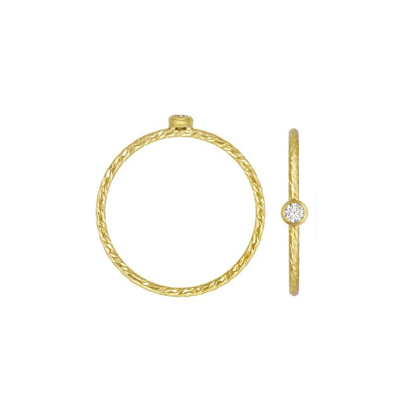 GP Wholesale Fashion 14k Gold Filled 2mm Jewelry Zircon Stacking Ring for Women Gift Party