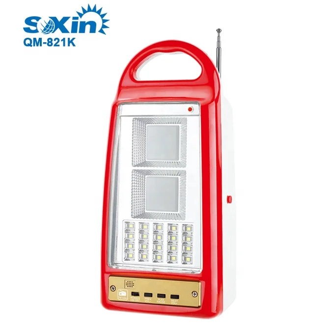 Multifunctional led solar power emergency light with FM Radio (QM821G)