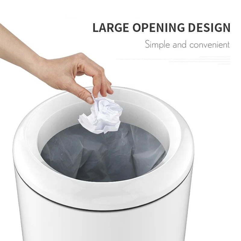 RTS 12L Dustbin Round Trash Garbage Can 3gallo Waste Rubbish Bin Stainless Steel Large Big Opentop Indoor Storage Bucket 1720pcs