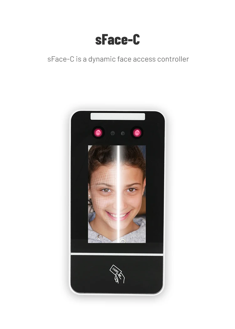 free software dynamic access control facial recognition device biometric with Dual cameras Face Identification Machine