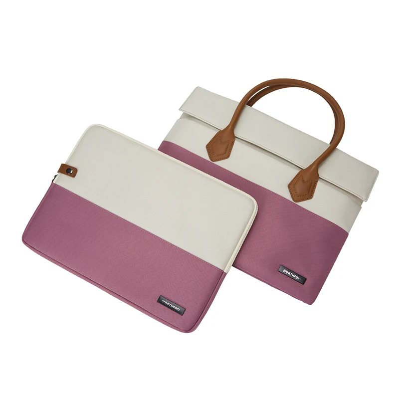 Worthfind Vintage Office Business Pu Leather Computer Laptop Handle Men Messenger Briefcase Bag For Woman