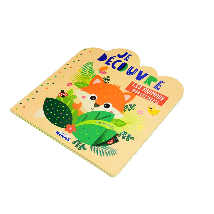 Professional manufacturer customized kids hardcover cut out board book educational activity lift flap books