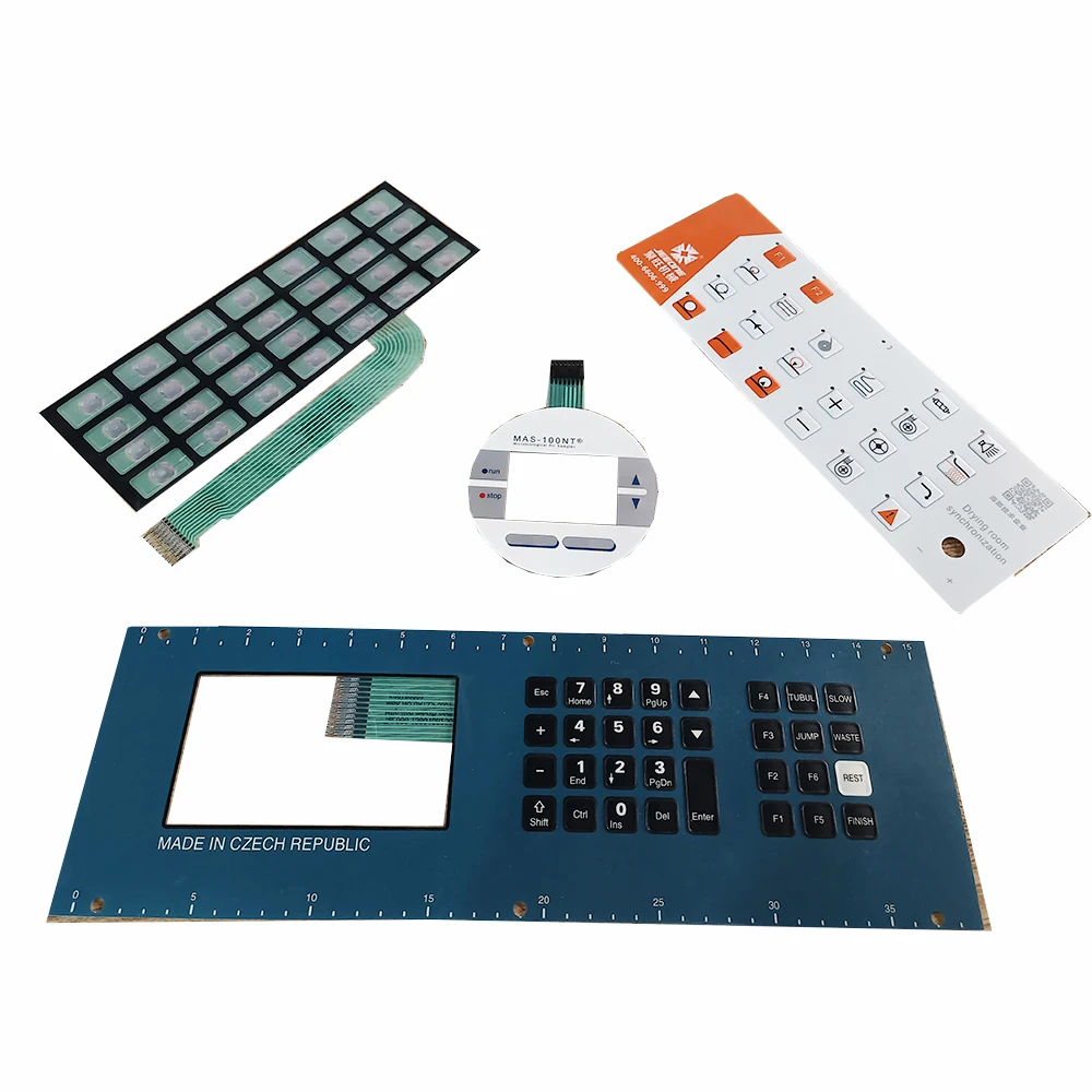 Fire alarm system control keypad front panel membrane switch overlay