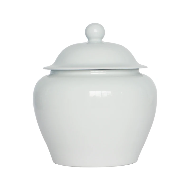 Chinese  single color under glazed ceramic storage tank  sundries porcelain canister hotel and home decoration  wholesale