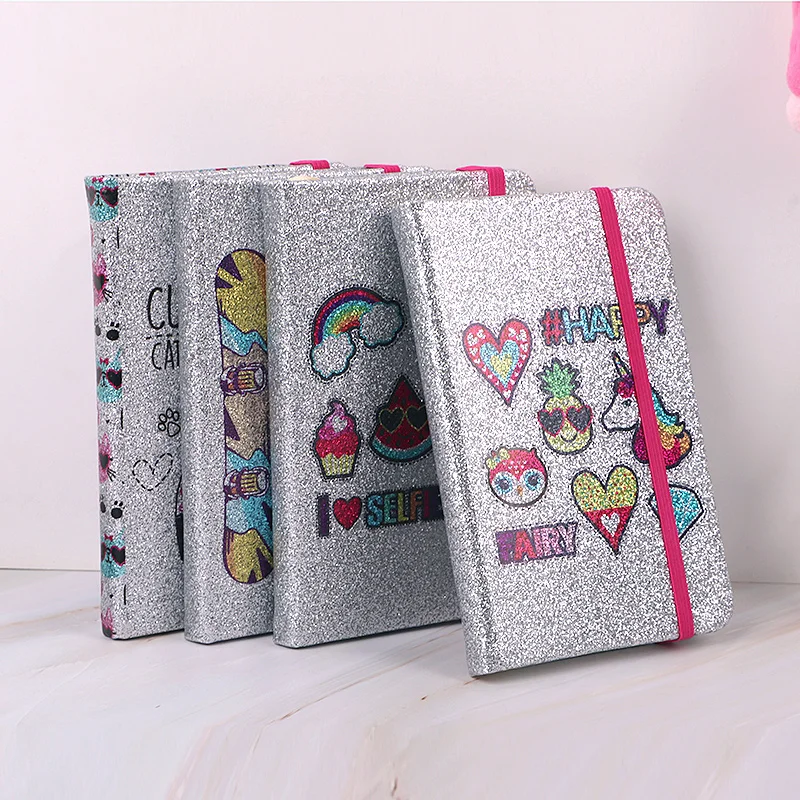 Best Selling Box Packaging Diary Notebook  Girls Notebook Diary With Lock And Key Sequin Notebook