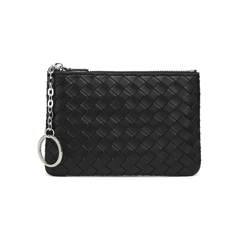 New Arriving Designer Woven Wallet Short Mini Purse Bag Portable Zipper Keychain Bag Women Men Luxury Wallet Catalogue