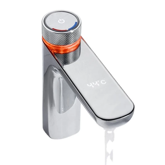 
New design intelligent style no battery led light temperature display brass bathroom faucet basin mixer 