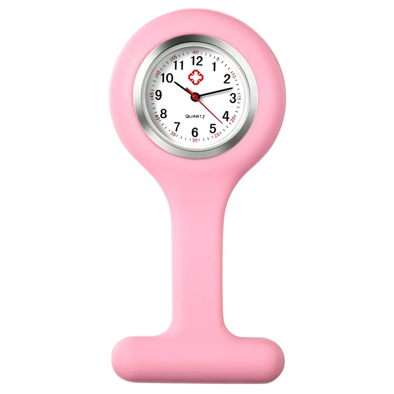 Nurse Watch with Second Hand Promotional Gift Rubber Silicone Doctor Pocket Watch Clip Brooch Breast Nurse FOB Watch