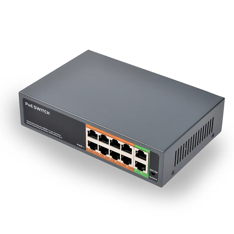 PSE108EX V2.0 8 + 2 порта 10/100 Мбит/с удлинитель 250 м Мини 48 В мощность по ethernet коммутатор poe