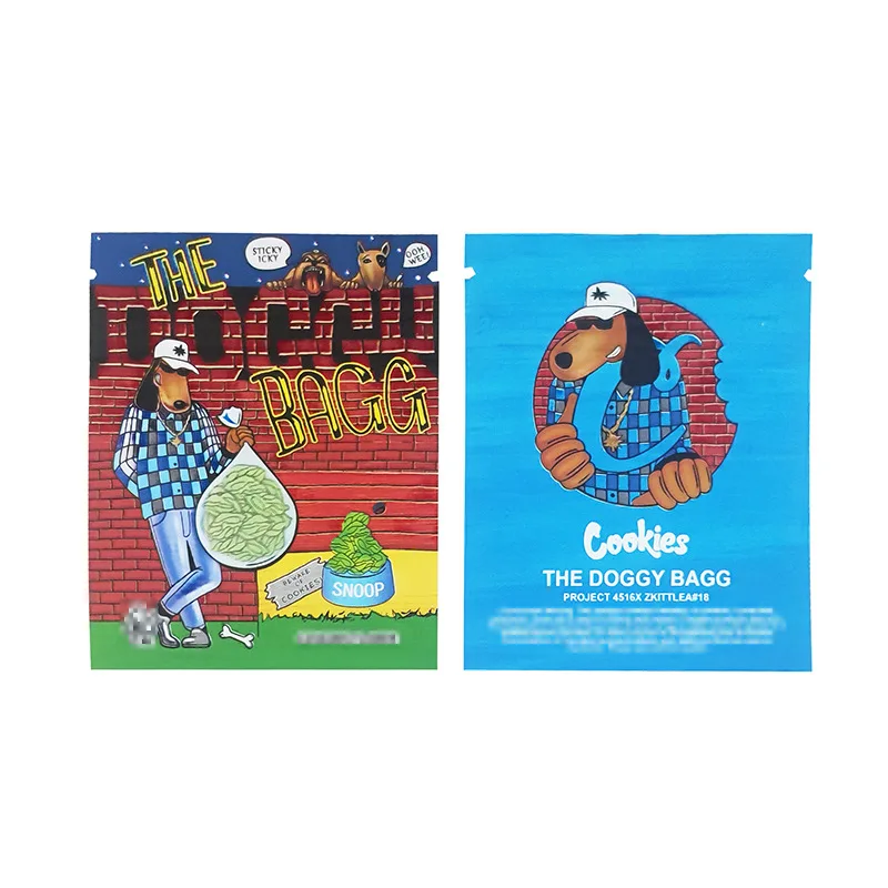 In Stock 100Pcs Printed Soft Touch Film Matte Food Candy Packaging Flat Pouch 1G Resealable Cookies Mylar Bag 7X9Cm With Labels