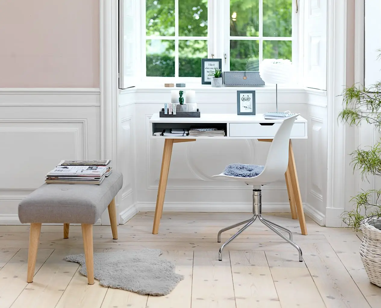 Modern design customized wood office computer desk with drawer