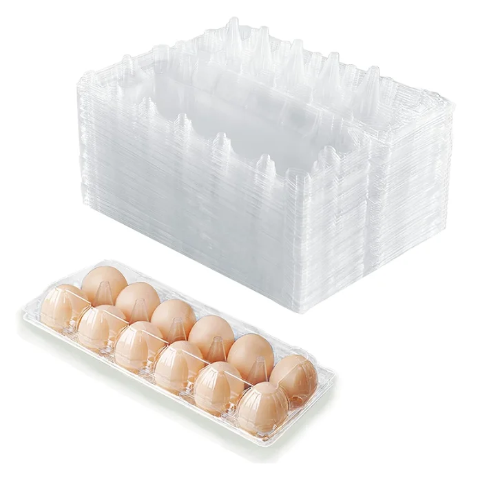 40 Pack Clear Plastic Egg Carton Holds Up to 12 Eggs - 1 Dozen, Reusable Egg Carton for Family