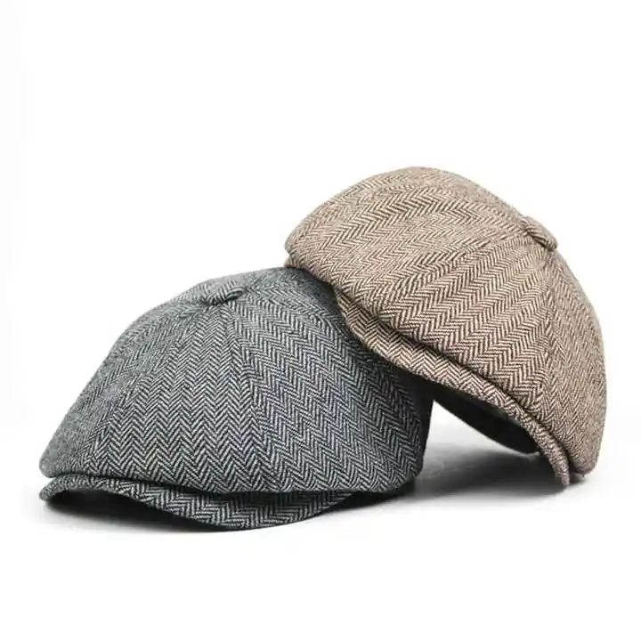 Newsboy Custom Vintage Newsboys Caps Baker Boy Cabbie Flat Bill Cap for Men Ivy Newsboy Tweed Golf Cap Hat