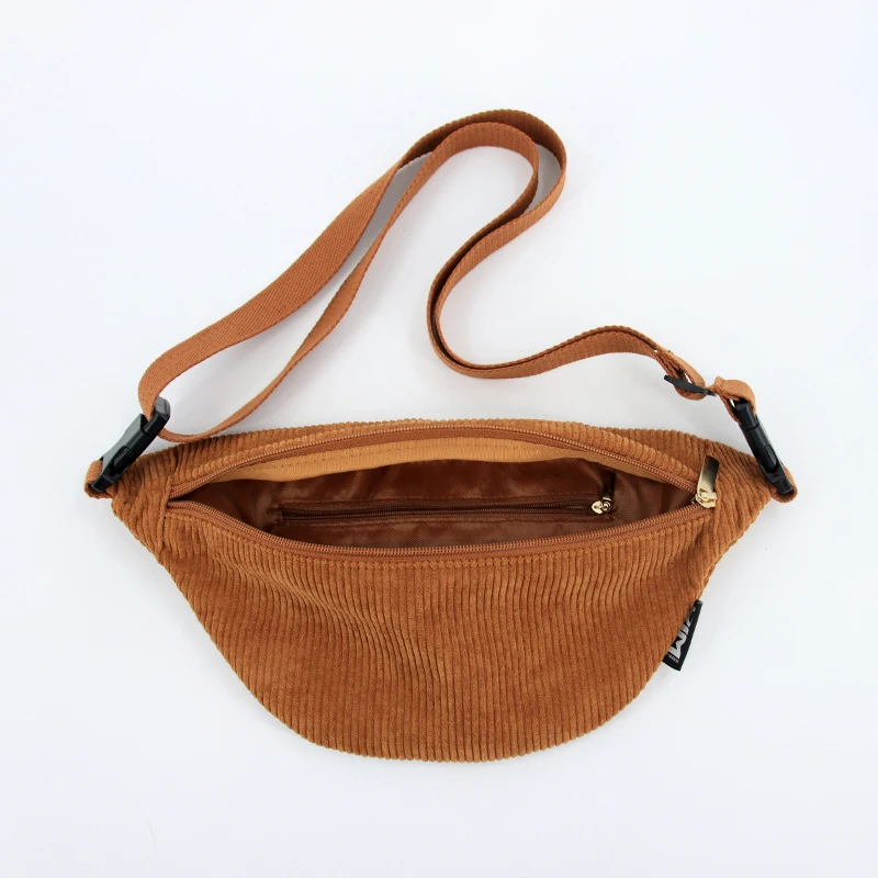 Hot Custom 2024 Corduroy For Outdoor Sport Chest Bag Large Capacity Crossbody Bag Women Men Cross body Bag Fanny Pack