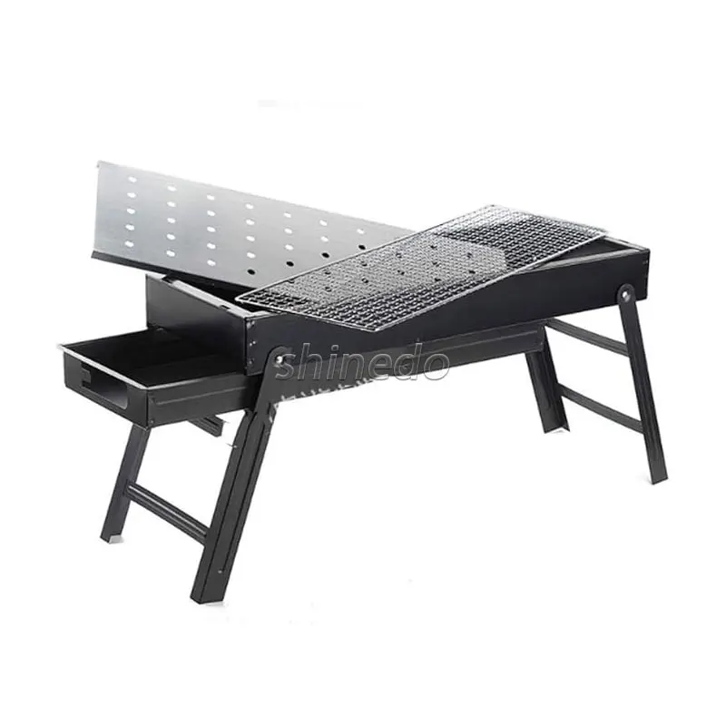 Barbecue Rack Outdoor Charcoal Grill Wild Folding Carbon Family Hiking Garden Square Mini Foldable Portable Barbeque Stove