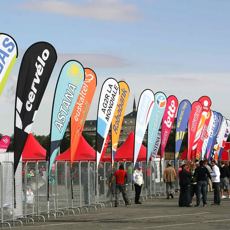 Custom Graphic Printed Single Sided Feather Flag And Banner With Flag Pole