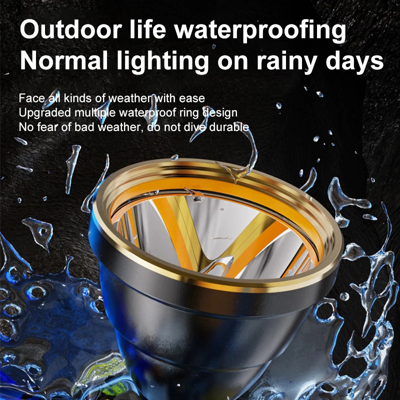 Rechargeable Headlamp with Power 4 Battery Capacity Display High Lumens LED Head Lamp Torch Outdoor Emergency Headlight