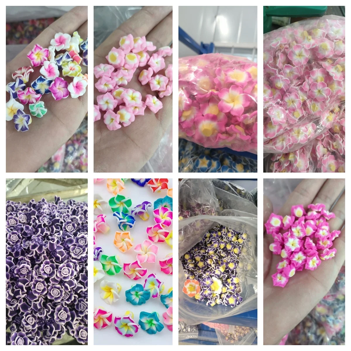 15MM Flower Polymer Clay With Hole for Jewelry Making Necklace Earring DIY Decoration Nail Art Phone Case