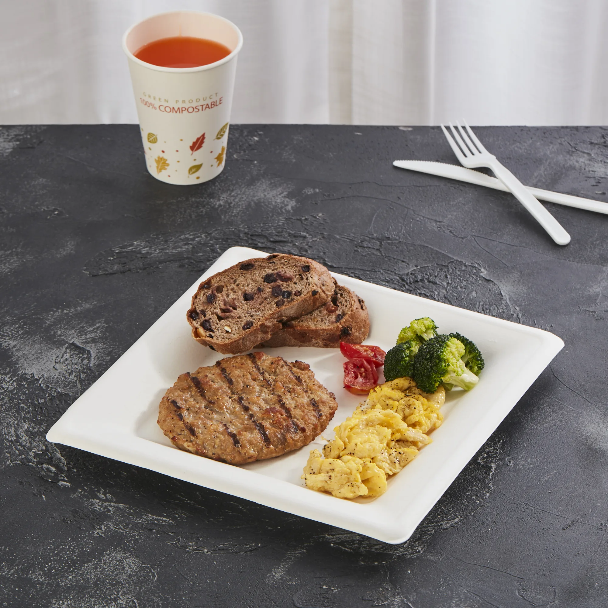 Dessert Eco Friendly Disposable Wedding Disposable Plates Set Disposable