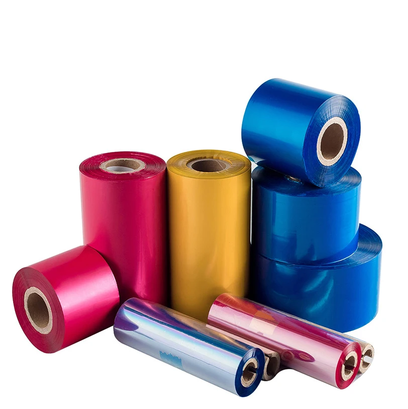 110 мм x 300 м цветные золотые Красные Белые Черные печать Премиум восковая Смола штрих-код TTR TTO чернила этикетки Термотрансферная лента для принтера